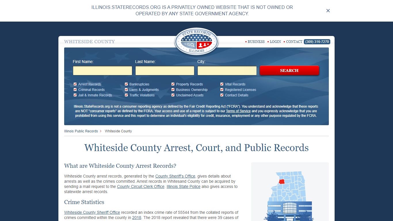 Whiteside County Arrest, Court, and Public Records