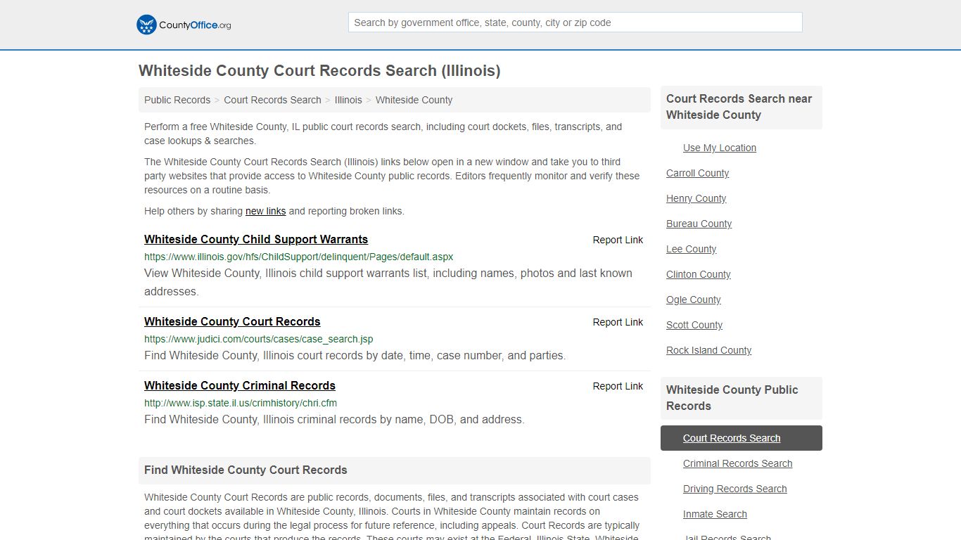 Court Records Search - Whiteside County, IL (Adoptions ...